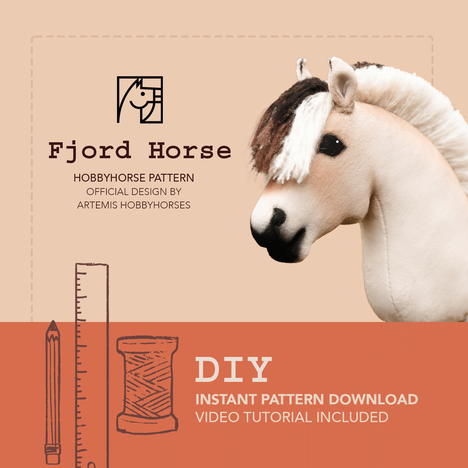 Norwegian Fjord Horse - Hobbyhorse Digital Pattern